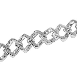 Moissanite 2.75 ctw Curb Bracelet in Platinum Over Sterling Silver (7.25 In)