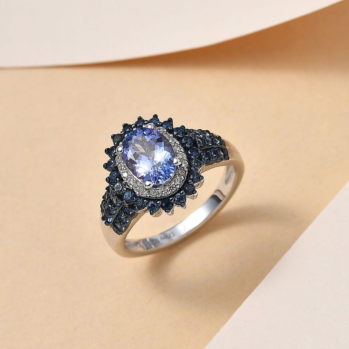 Tanzanite and Multi Gemstone Ring in Platinum Over Sterling Silver (Size 10.0) 2.20 ctw image number 1