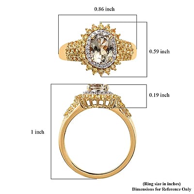 AAA Turkizite and Multi Gemstone Double Halo Sunburst Ring in Vermeil Yellow Gold Over Sterling Silver, Turkizite Jewelry, Birthday Anniversary Wedding Gift For Her 2.15 ctw