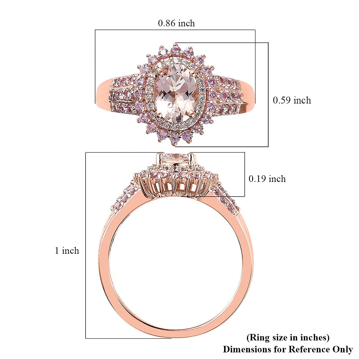 Premium Marropino Morganite and Multi Gemstone Double Halo Sunburst Ring in Vermeil Rose Gold Over Sterling Silver, Morganite Jewelry, Pink Birthday Anniversary Wedding Gift For Her 1.90 ctw