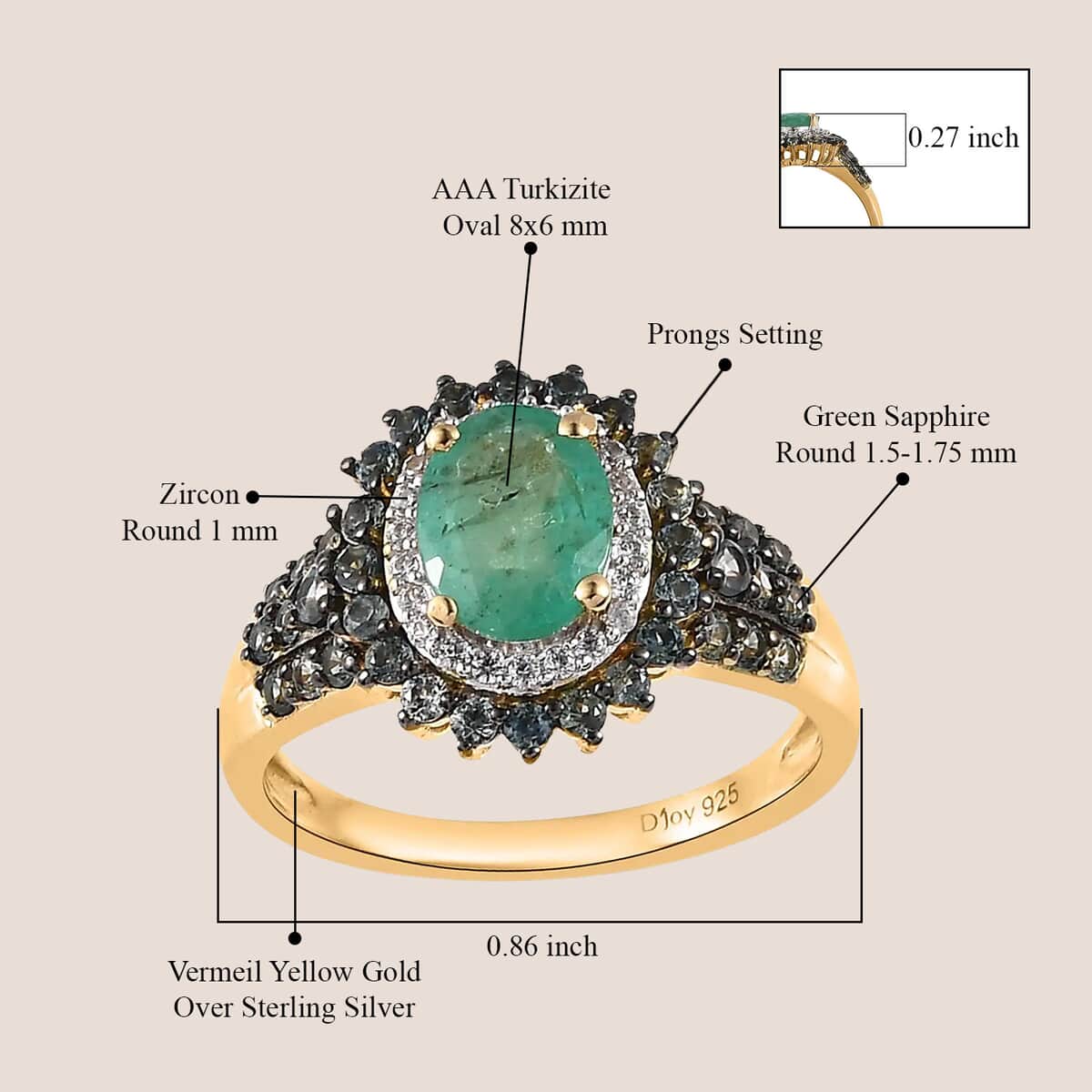 Kagem Zambian Emerald and Multi Gemstone 2.10 ctw Double Halo Sunburst Ring in Vermeil Yellow Gold Over Sterling Silver, Emerald Jewelry, Green Birthday Anniversary Wedding Gift For Her (Size 6.0) image number 4