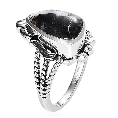 Artisan Crafted White Buffalo Solitaire Ring in Sterling Silver (Size 10.0) 5.50 ctw