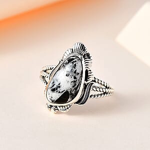 Artisan Crafted White Buffalo Solitaire Ring in Sterling Silver (Size 9.0) 5.50 ctw