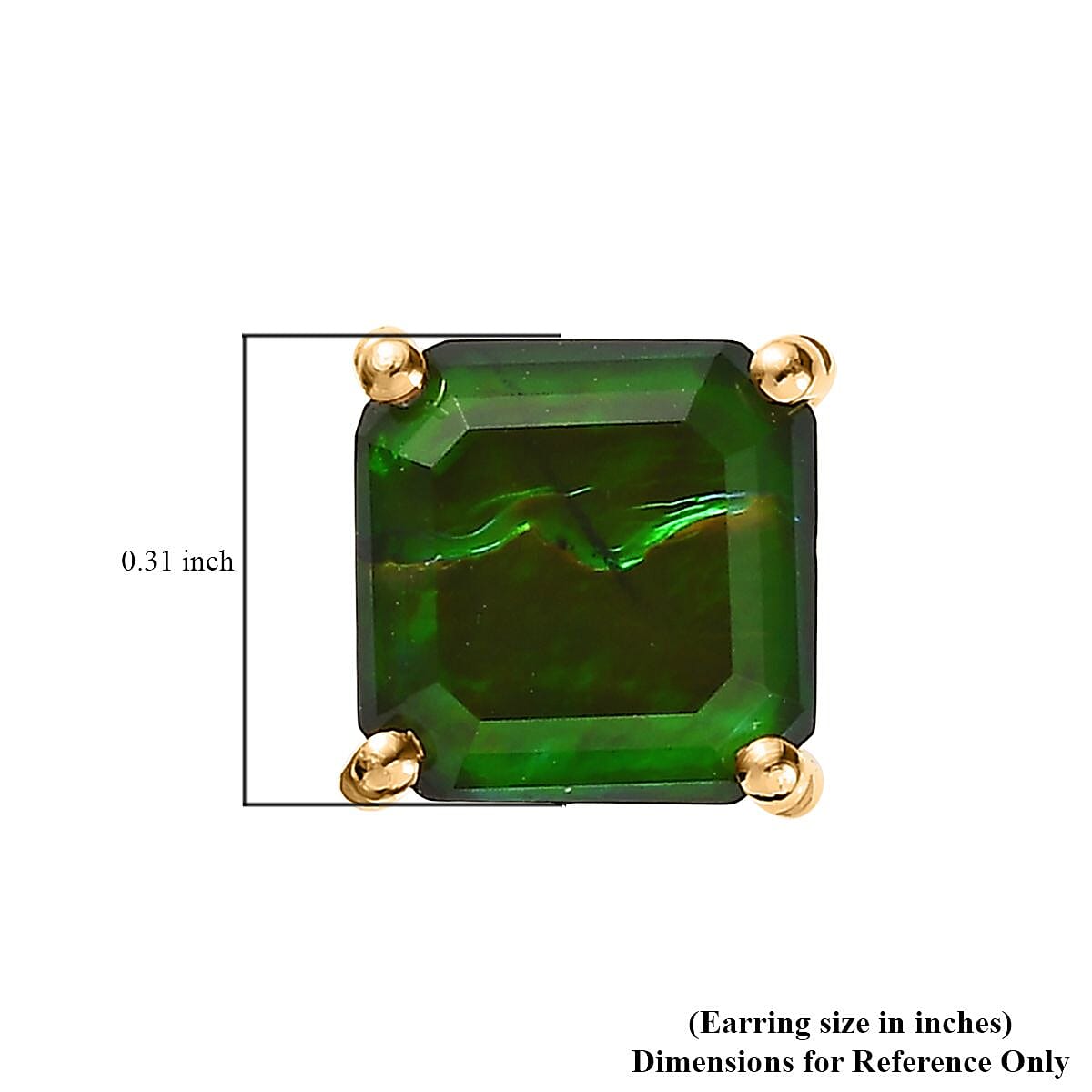 Premium Canadian Ammolite Solitaire Stud Earrings in Vermeil Yellow Gold Over Sterling Silver 4.50 ctw image number 5