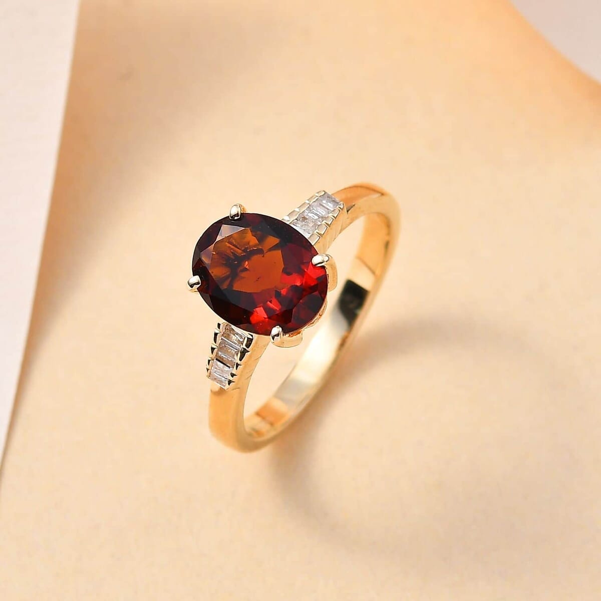 One Time Only Luxoro 10K Yellow Gold AAA Brazilian Cherry Citrine, Diamond Ring (Size 10.0) 2.35 ctw image number 1