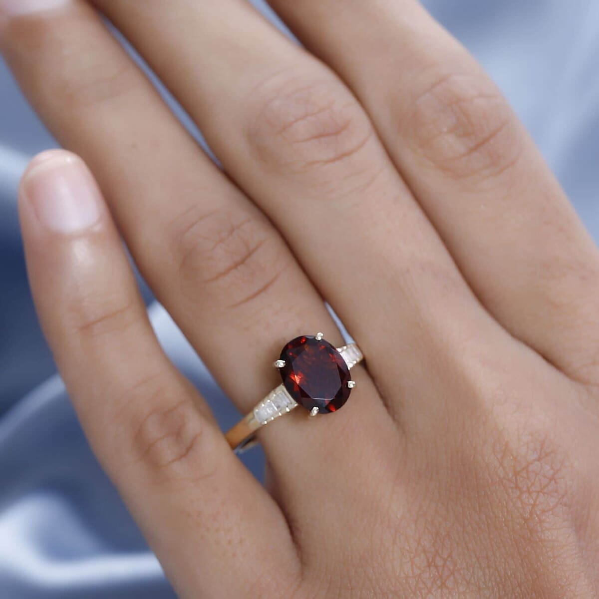 One Time Only Luxoro 10K Yellow Gold AAA Brazilian Cherry Citrine, Diamond Ring (Size 10.0) 2.35 ctw image number 2