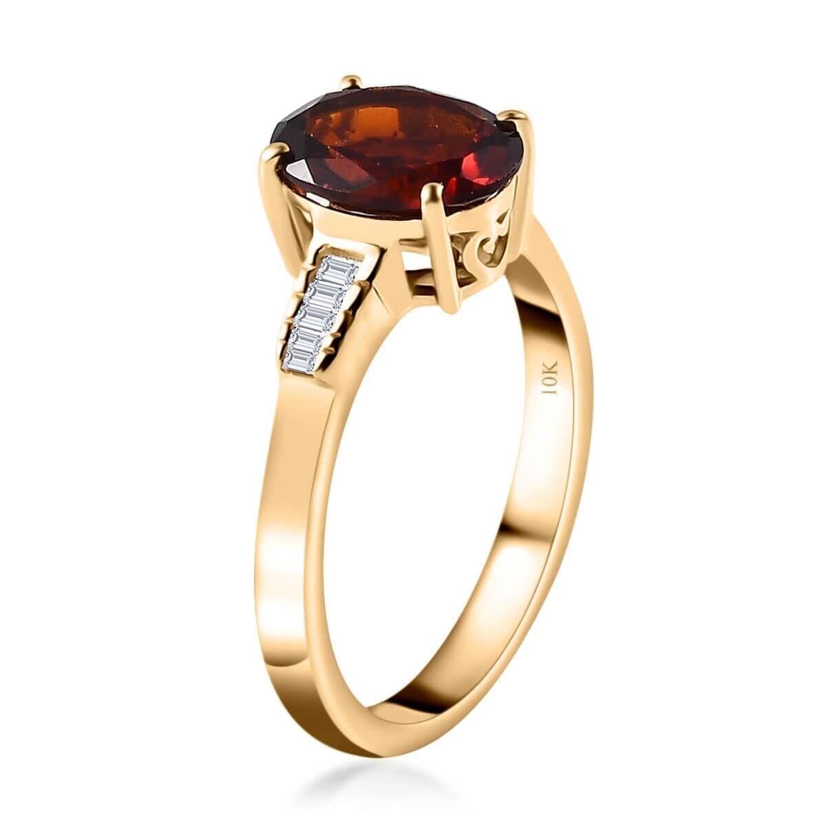 One Time Only Luxoro 10K Yellow Gold AAA Brazilian Cherry Citrine, Diamond Ring (Size 10.0) 2.35 ctw image number 3