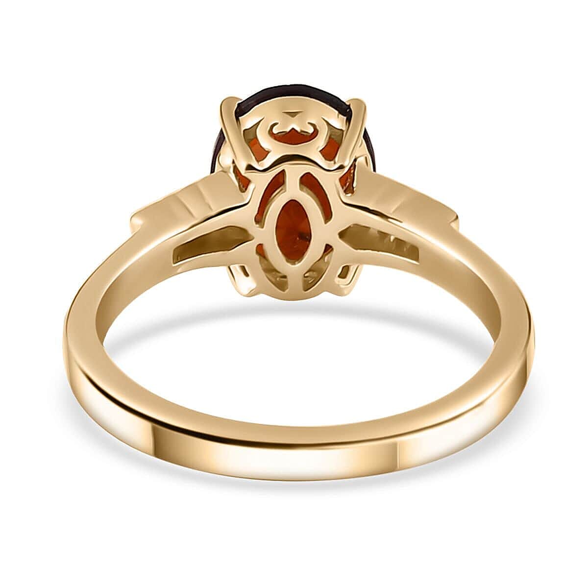 Luxoro 10K Yellow Gold AAA Brazilian Cherry Citrine and Diamond Ring (Size 10.0) 2.35 ctw