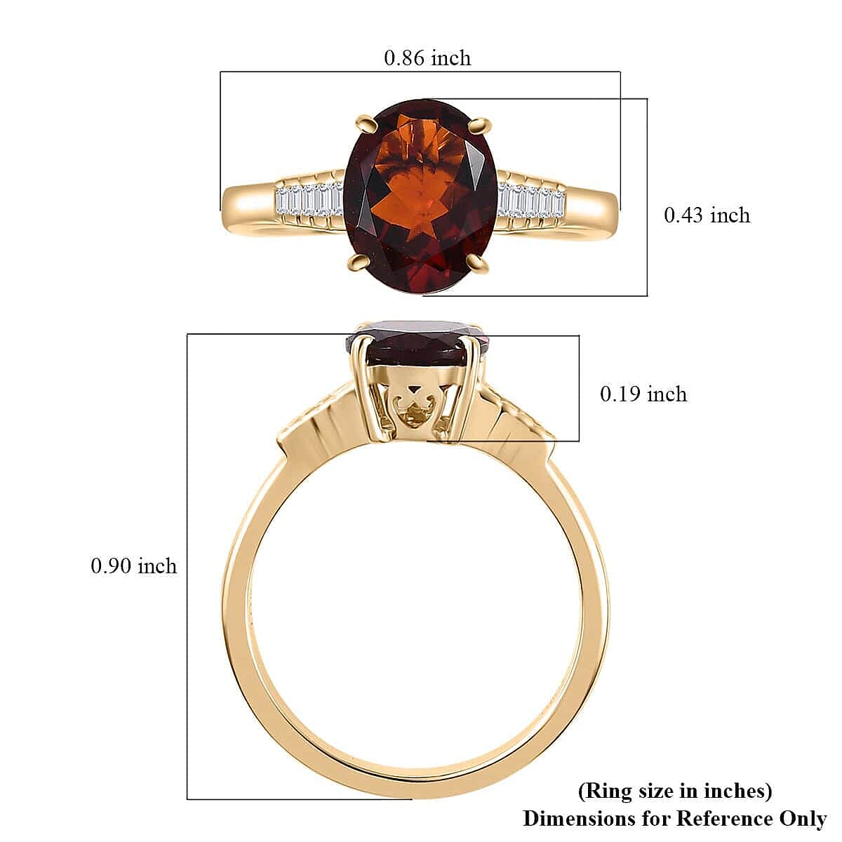 Luxoro 10K Yellow Gold AAA Brazilian Cherry Citrine and Diamond Ring (Size 10.0) 2.35 ctw