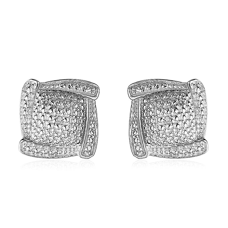 Karis Diamond Accent Stud Earrings in Platinum Bond