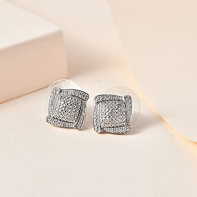 Karis Diamond Accent Stud Earrings in Platinum Bond