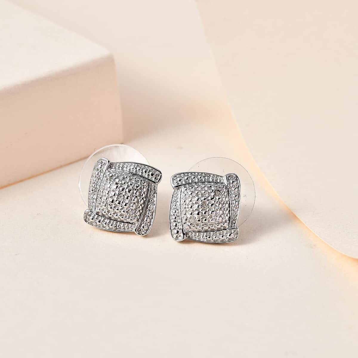Karis Diamond Accent Stud Earrings in Platinum Bond image number 1