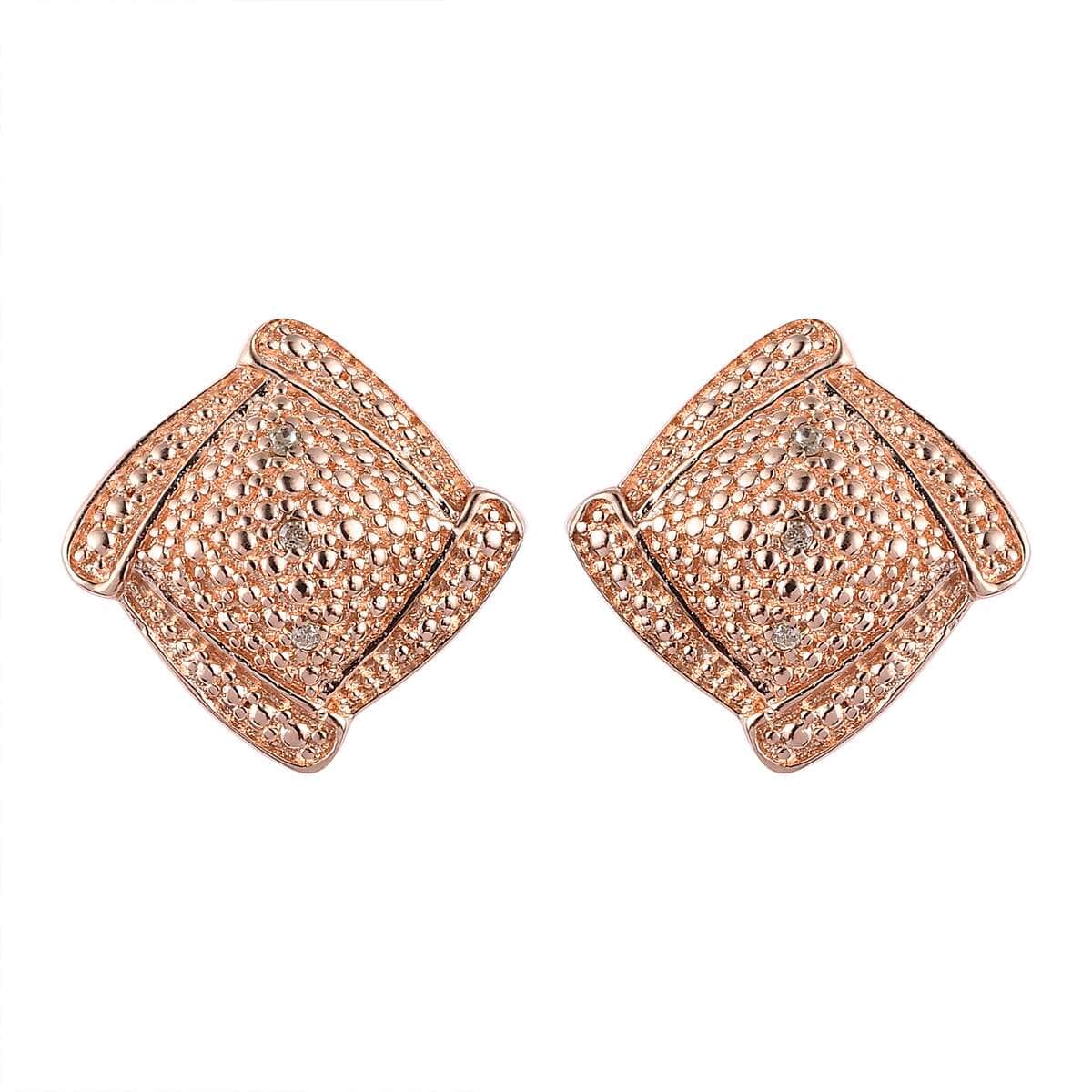 Karis Diamond Accent Stud Earrings in 18K RG Plated image number 0