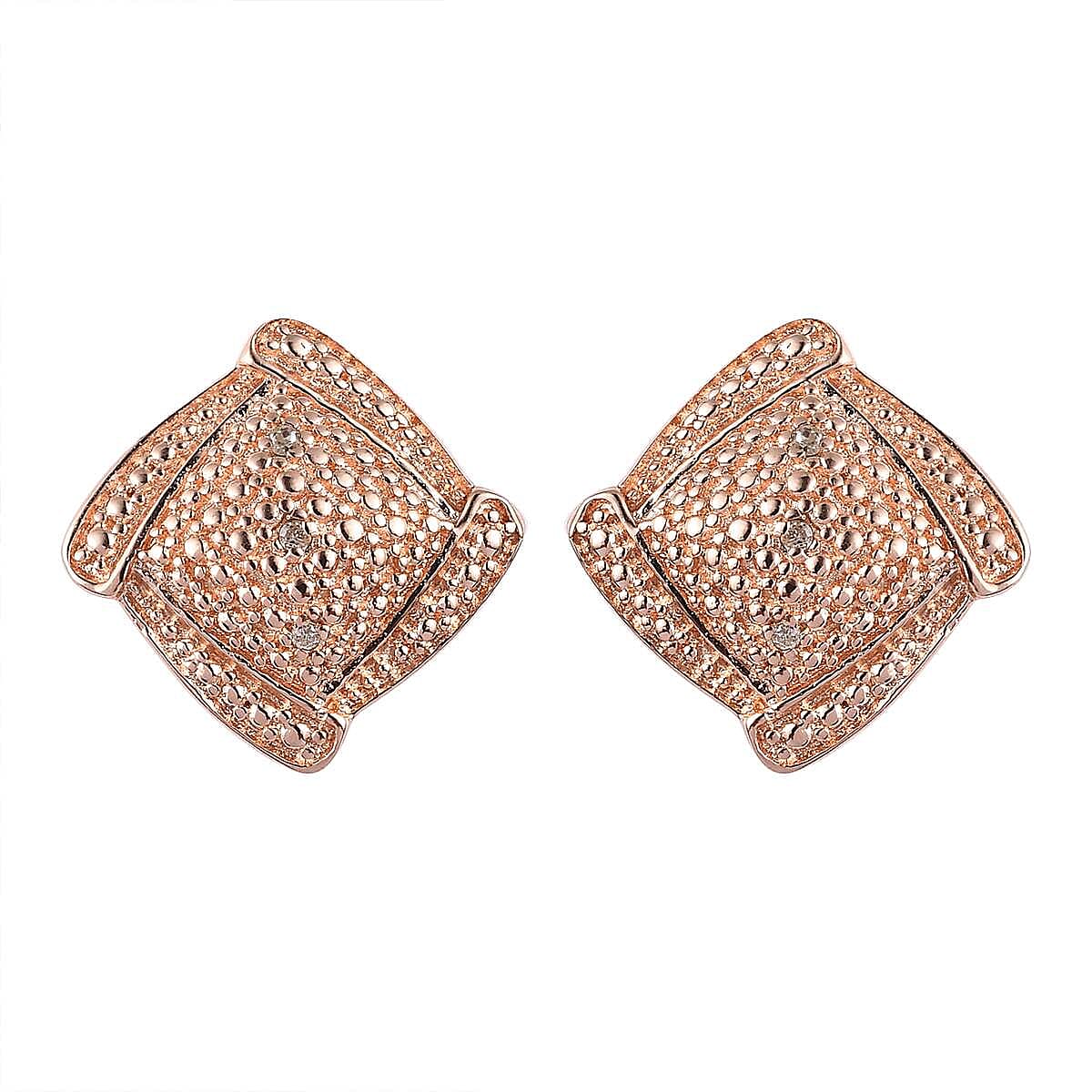 Karis Diamond Accent Stud Earrings in 18K RG Plated image number 0