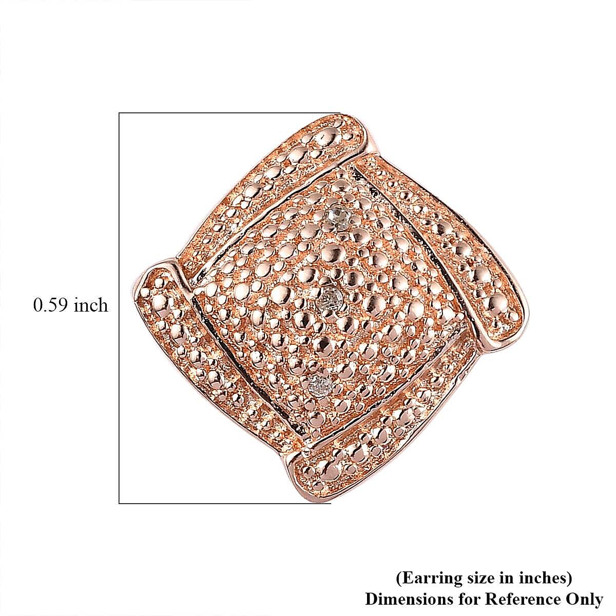 Karis Diamond Accent Stud Earrings in 18K RG Plated