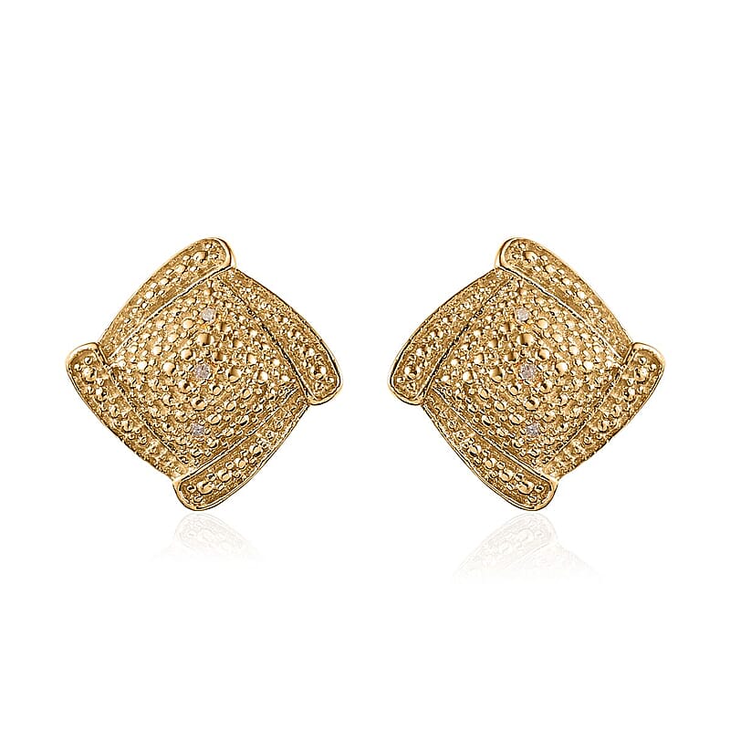 Karis Diamond Accent Stud Earrings in 18K YG Plated