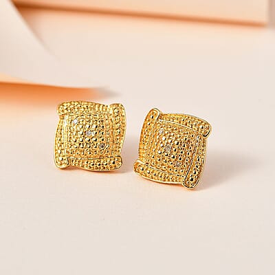 Karis Diamond Accent Stud Earrings in 18K YG Plated