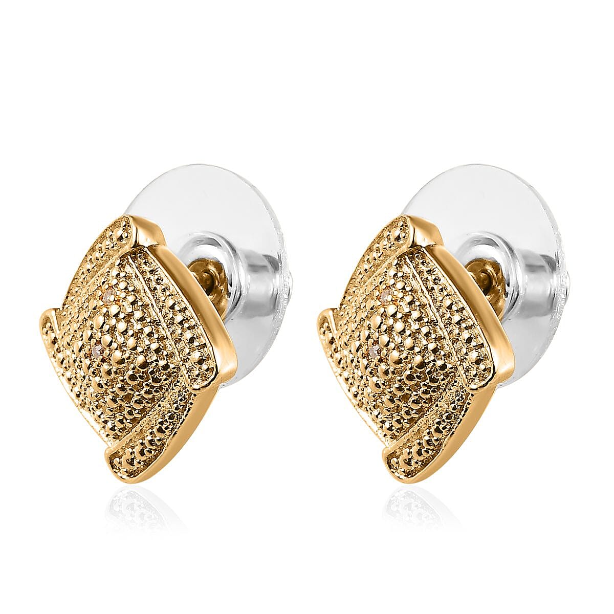 Karis Diamond Accent Stud Earrings in 18K YG Plated