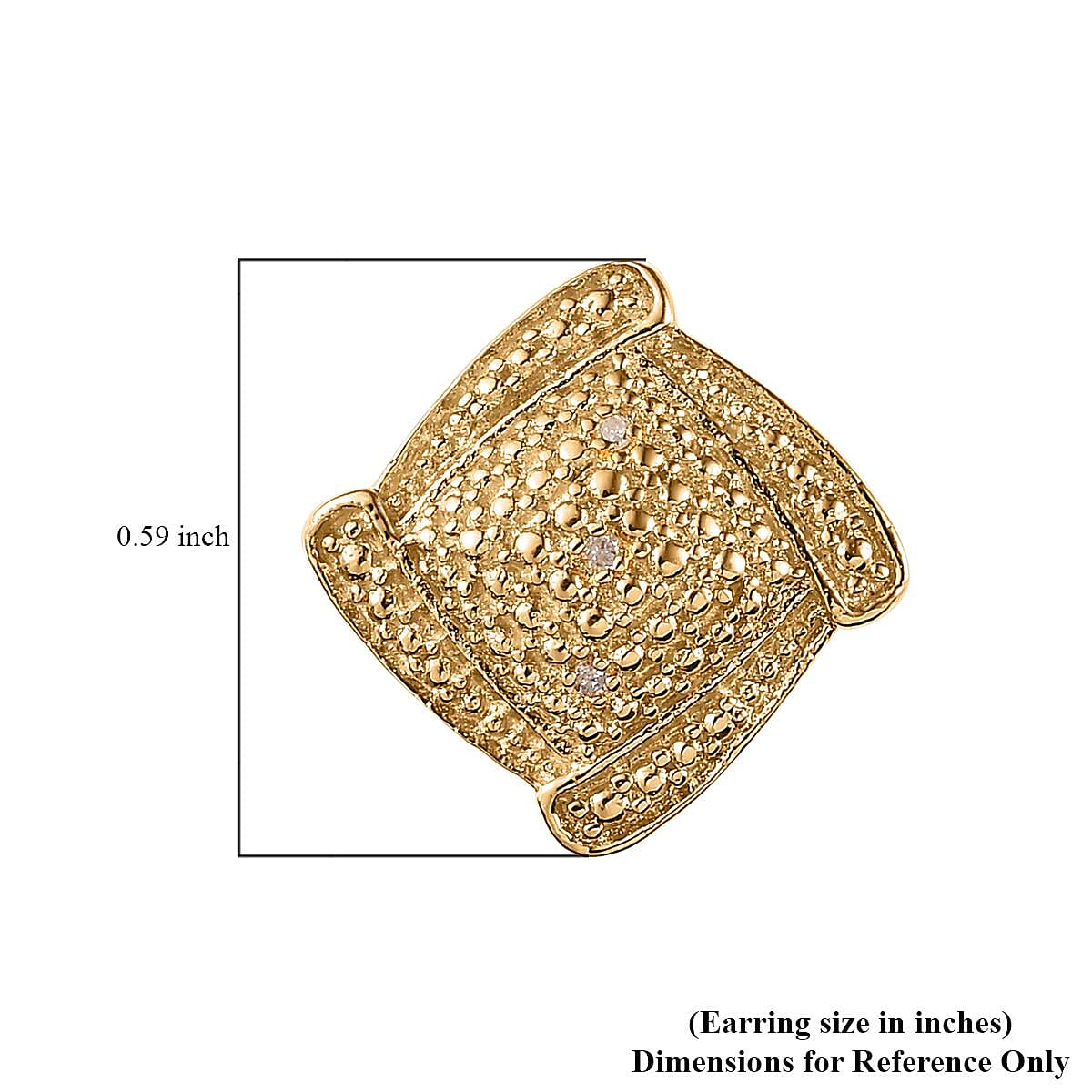 Karis Diamond Accent Stud Earrings in 18K YG Plated