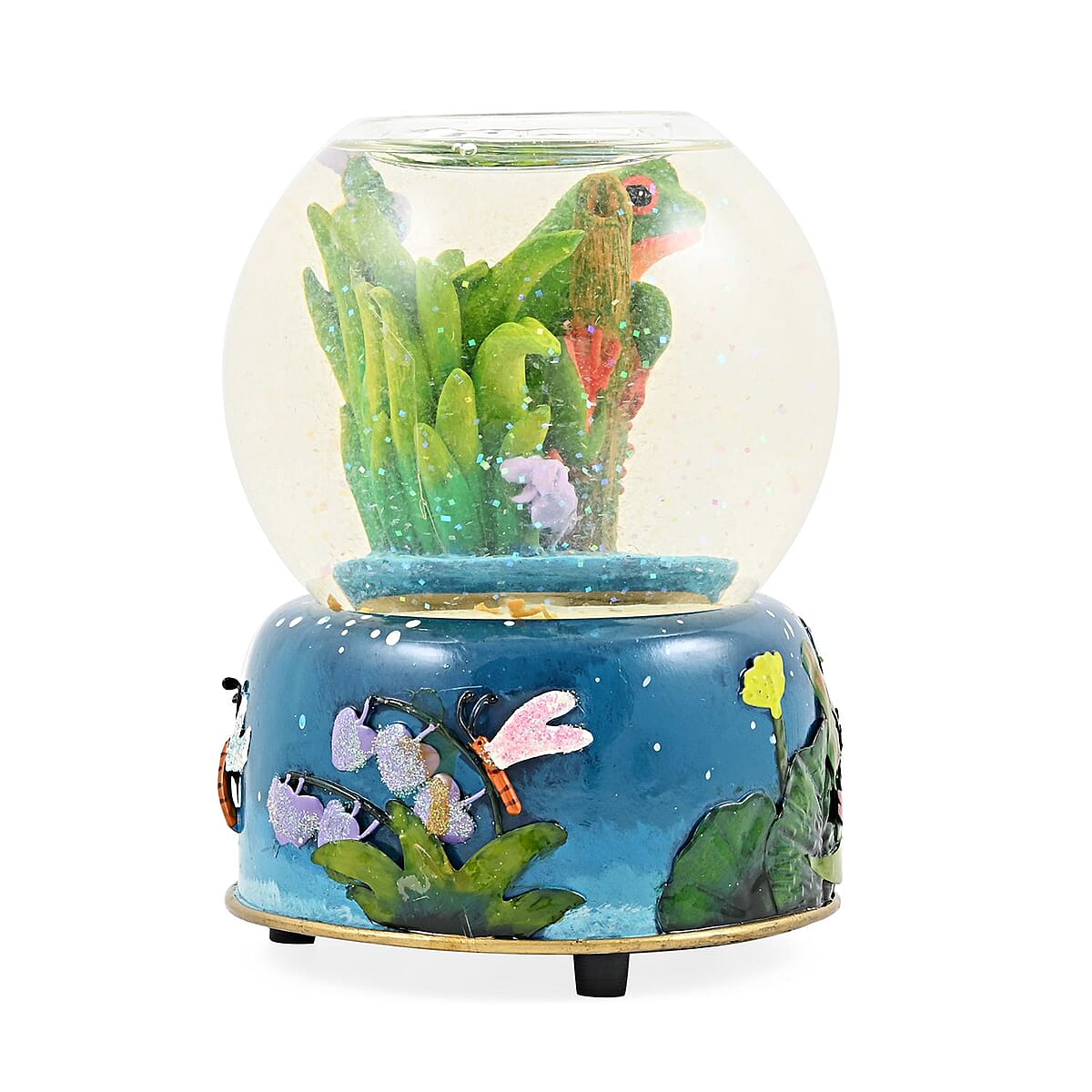 Closeout Candle Holder Snow Globe Frog image number 1