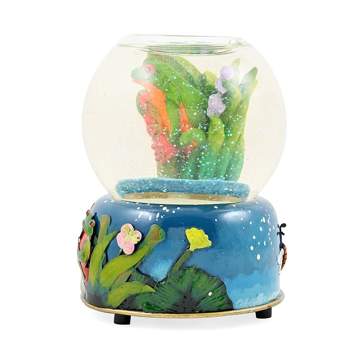 Closeout Candle Holder Snow Globe Frog image number 3