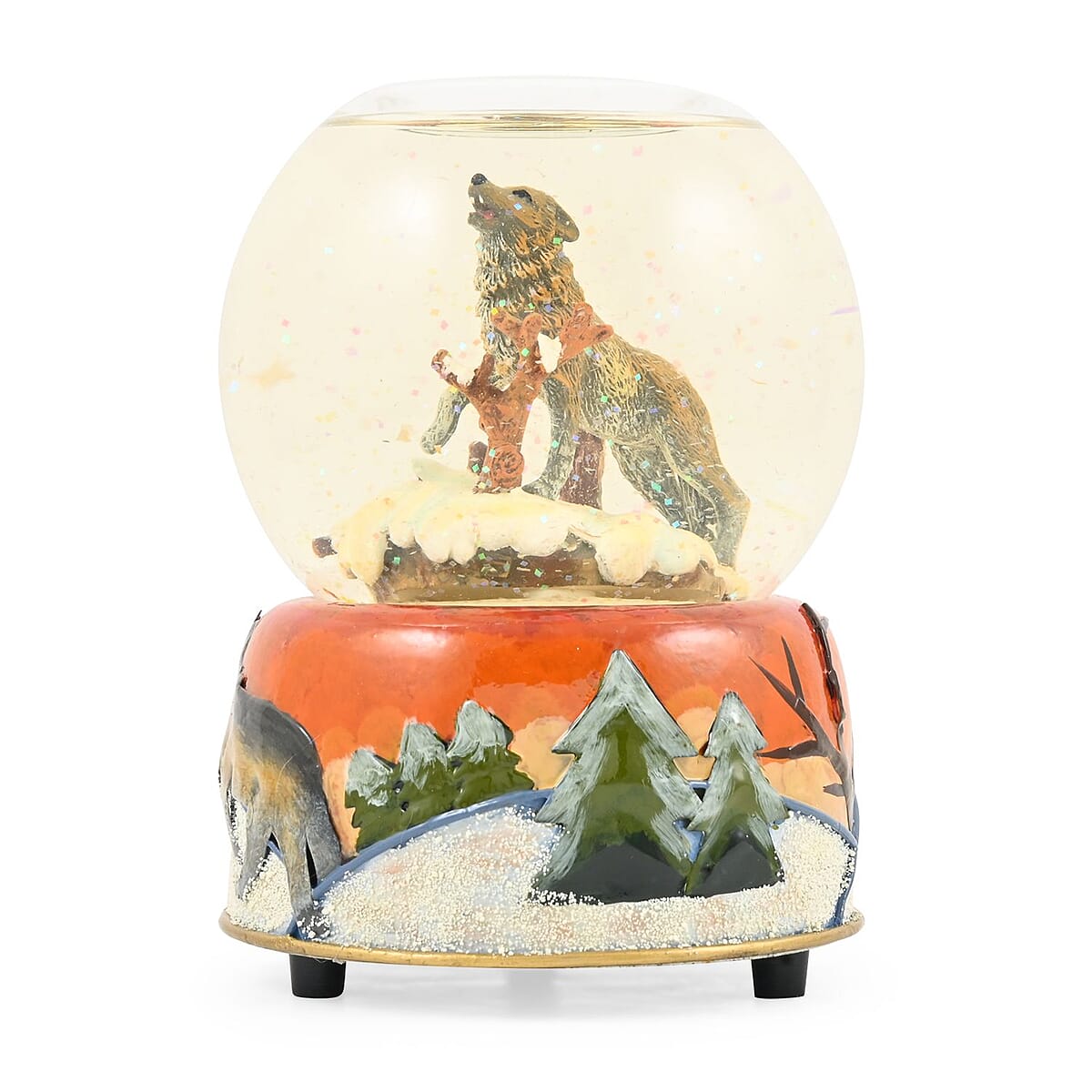 Candle Holder Snow Globe Wolf image number 2