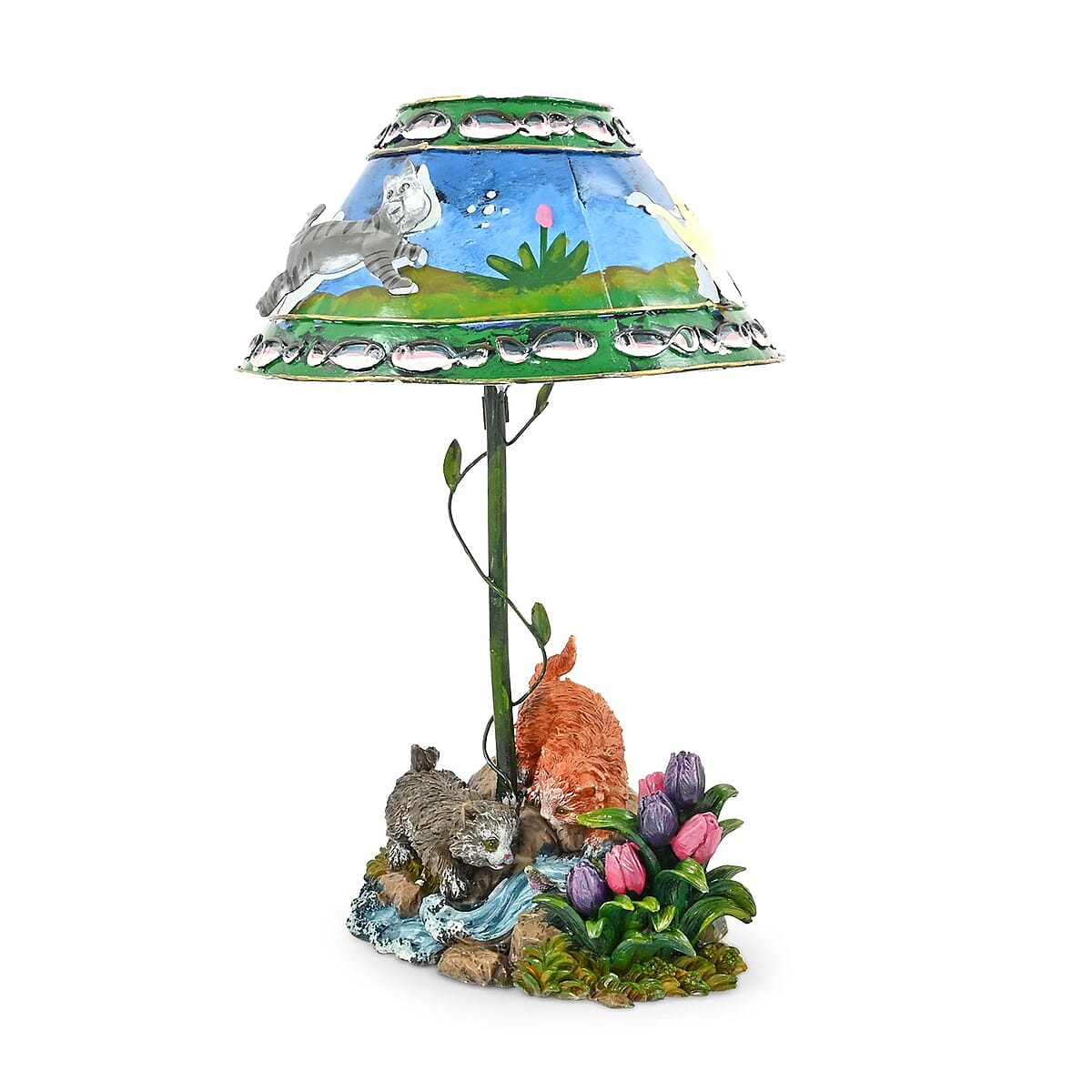 Closeout Candle Lamp Cat, Multi Colored Tealight Candle Holder Stand For Home Decor Tabletop Desktop Office image number 3