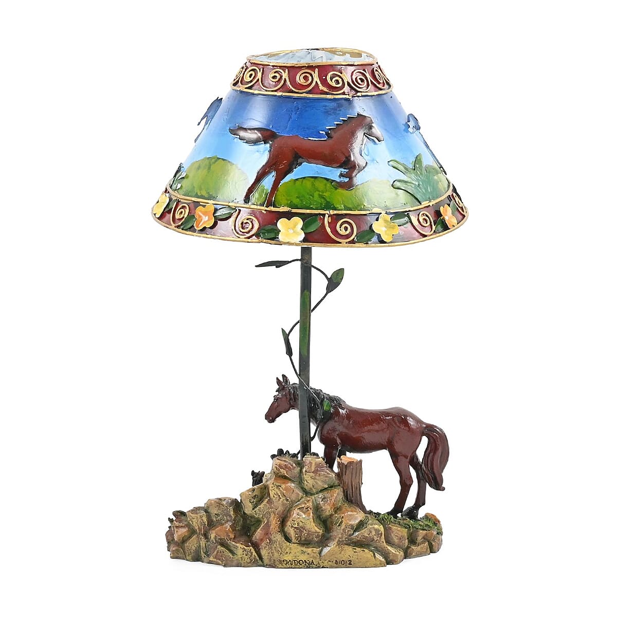 Closeout Candle Lamp Horse, Multi Colored Tealight Candle Holder Stand For Home Decor Tabletop Desktop Office image number 2