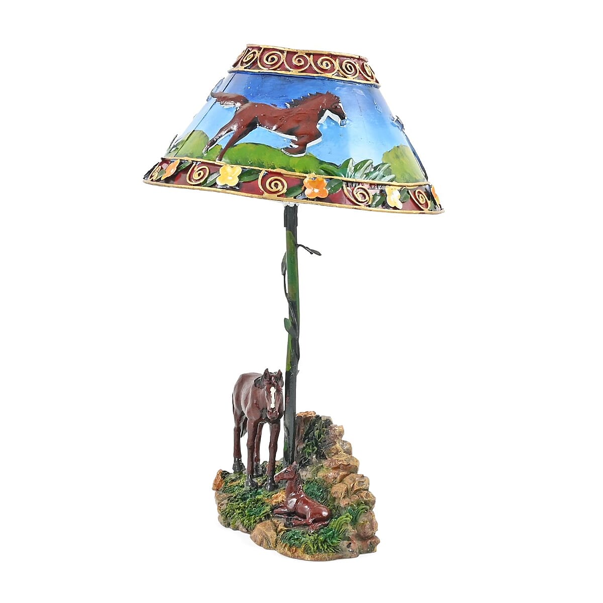 Closeout Candle Lamp Horse, Multi Colored Tealight Candle Holder Stand For Home Decor Tabletop Desktop Office image number 3