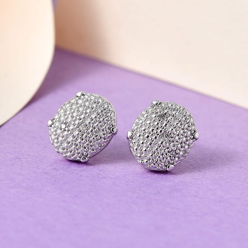 Karis Diamond Accent Stud Earrings in Platinum Bond