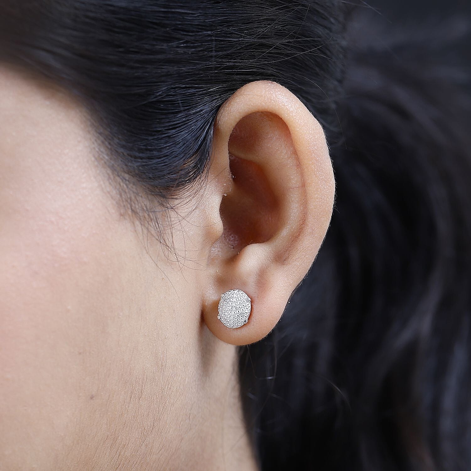 Karis Diamond Accent Stud Earrings in Platinum Bond