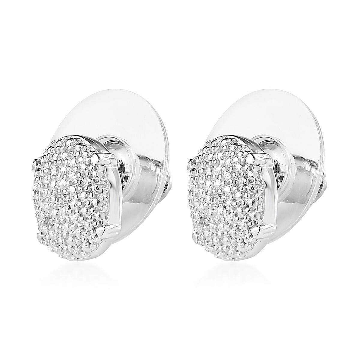 Karis Diamond Accent Stud Earrings in Platinum Bond