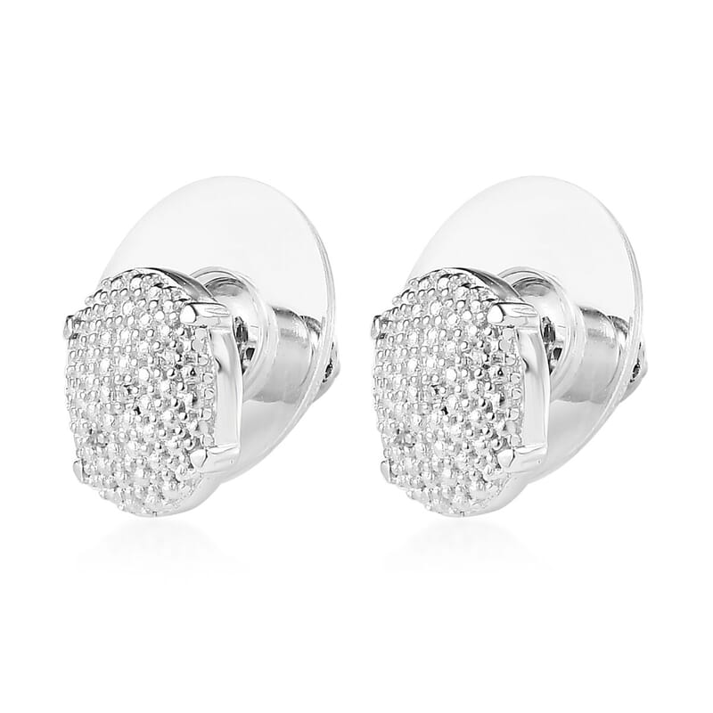 Karis Diamond Accent Stud Earrings in Platinum Bond