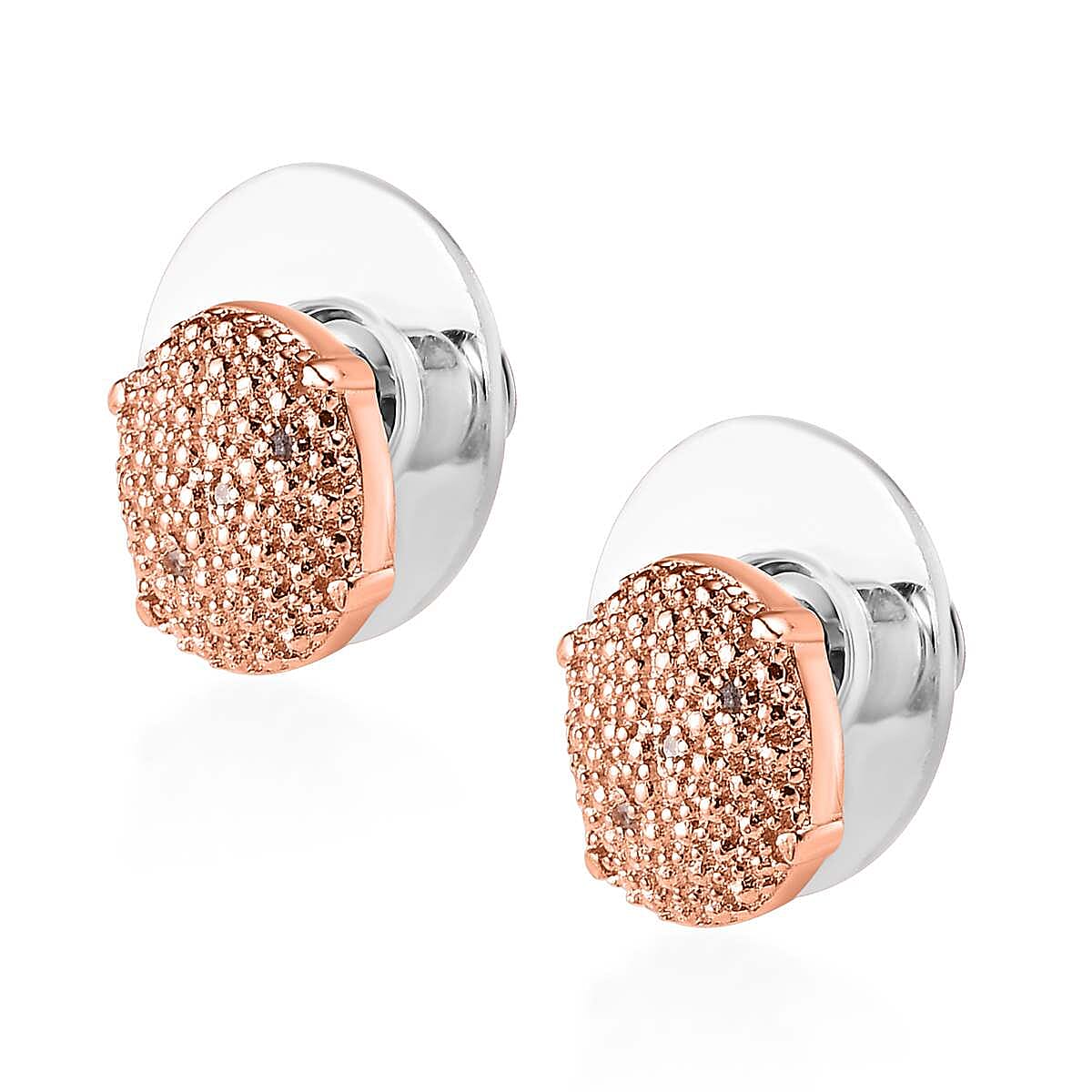 Karis Diamond Accent Stud Earrings in 18K RG Plated image number 3
