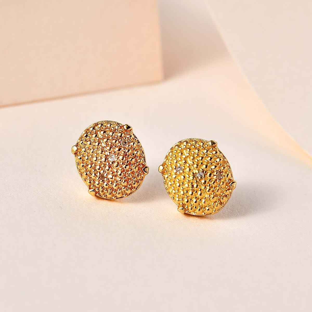 Karis Diamond Accent Stud Earrings in 18K YG Plated image number 1