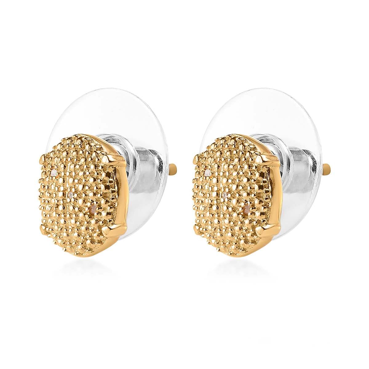 Karis Diamond Accent Stud Earrings in 18K YG Plated image number 3