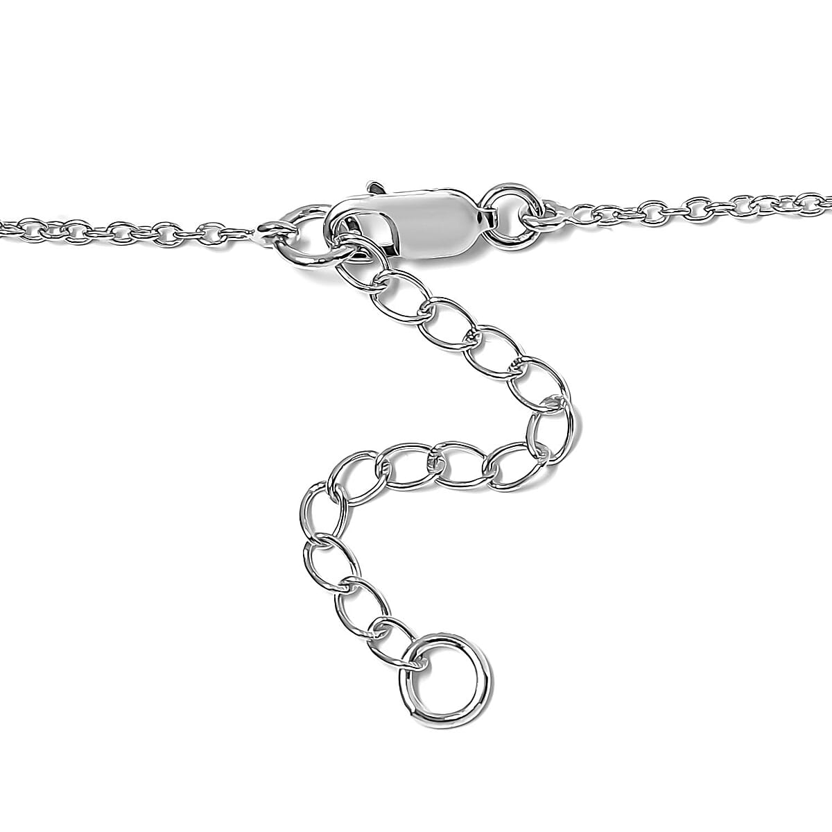 Polki Diamond Station Necklace 18 Inches in Platinum Over Sterling Silver 2.00 ctw image number 4