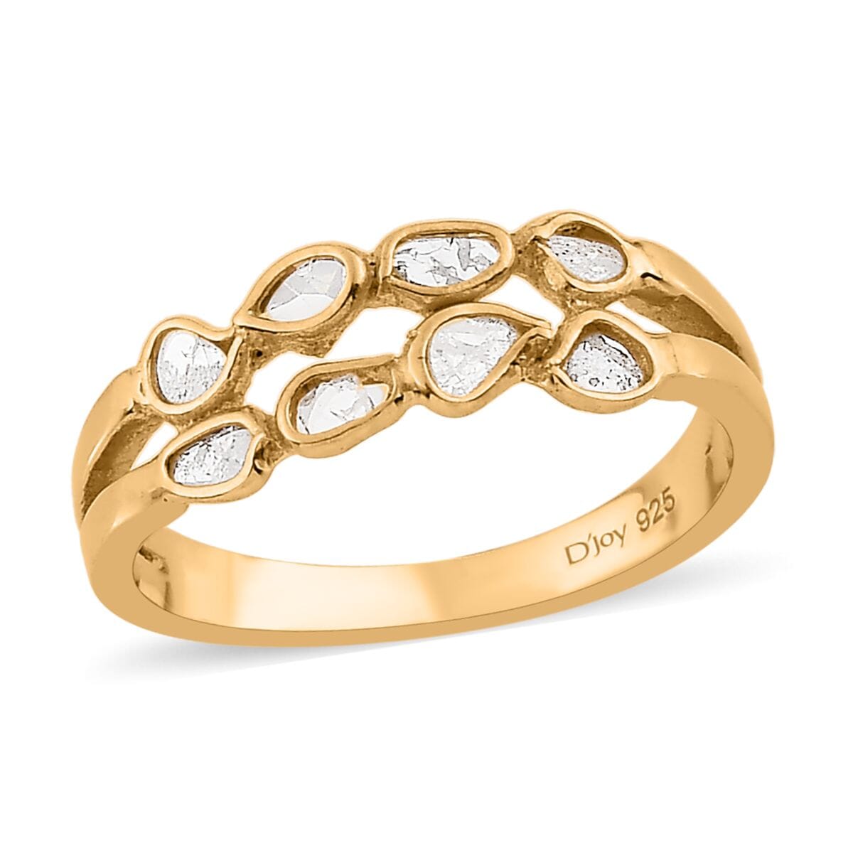 Polki Diamond Ring in 14K Yellow Gold Over Sterling Silver 0.25 ctw image number 0