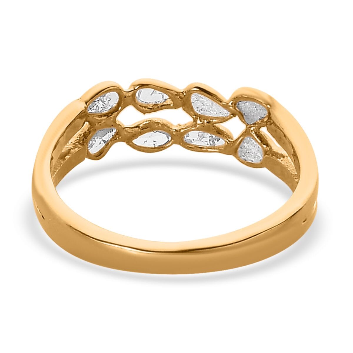 Polki Diamond Ring in 14K Yellow Gold Over Sterling Silver 0.25 ctw image number 4