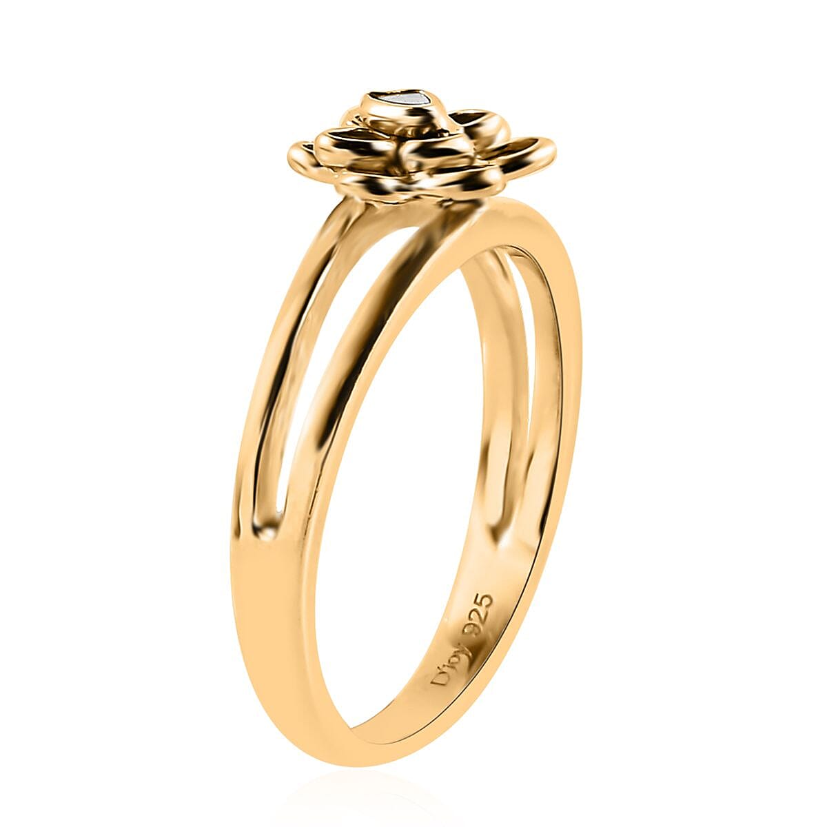 Polki Diamond Flower Ring in 14K YG Over Sterling Silver (Size 6.0) 0.25 ctw image number 2