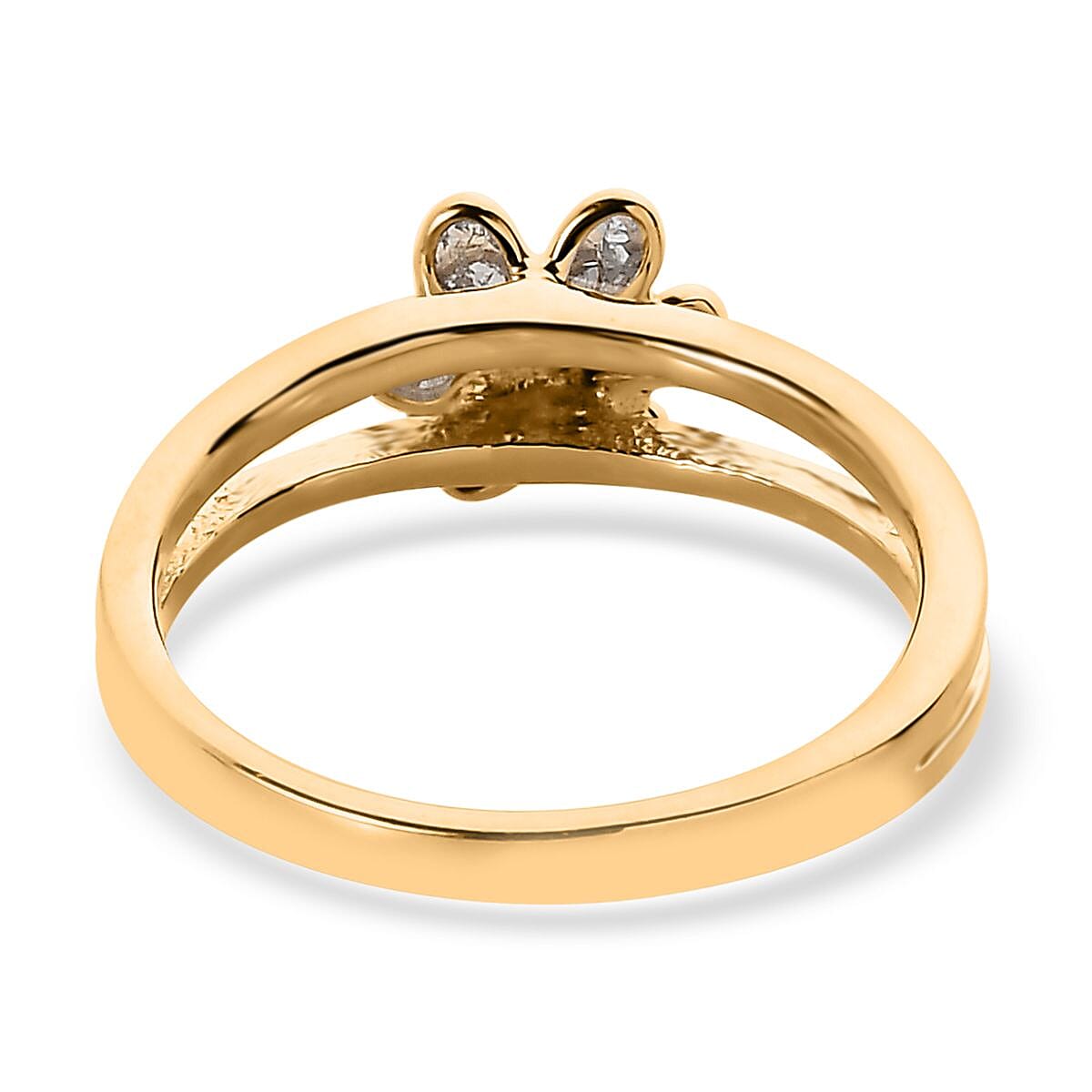 Polki Diamond Flower Ring in 14K YG Over Sterling Silver (Size 6.0) 0.25 ctw image number 3