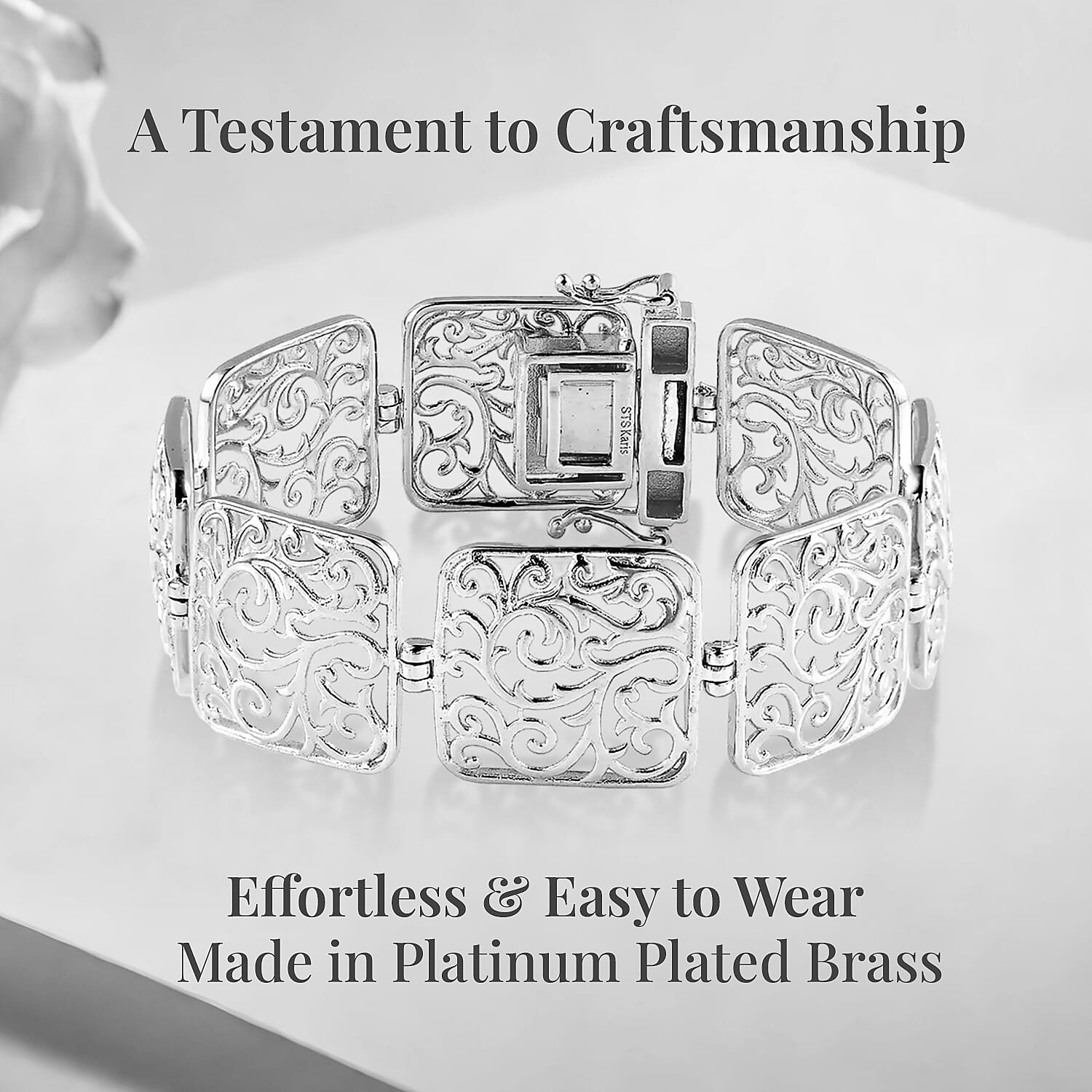 Karis Fancy Bracelet in Platinum Bond (6.50 In)