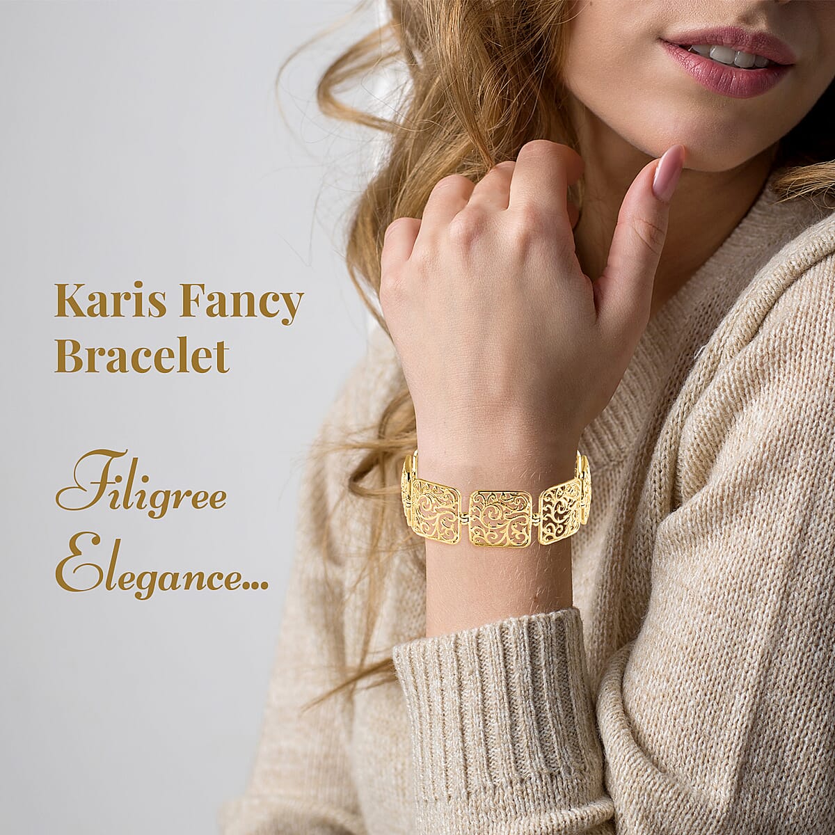 Karis Fancy Bracelet in 18K YG Plated (8.00 In) image number 2
