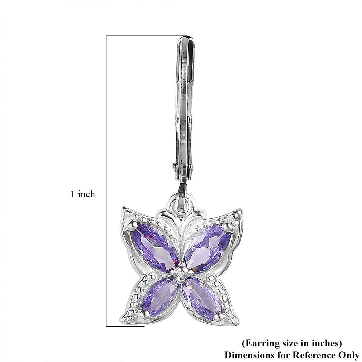 Simulated Blue Diamond Lever Back Earrings in Sterling Silver 2.60 ctw