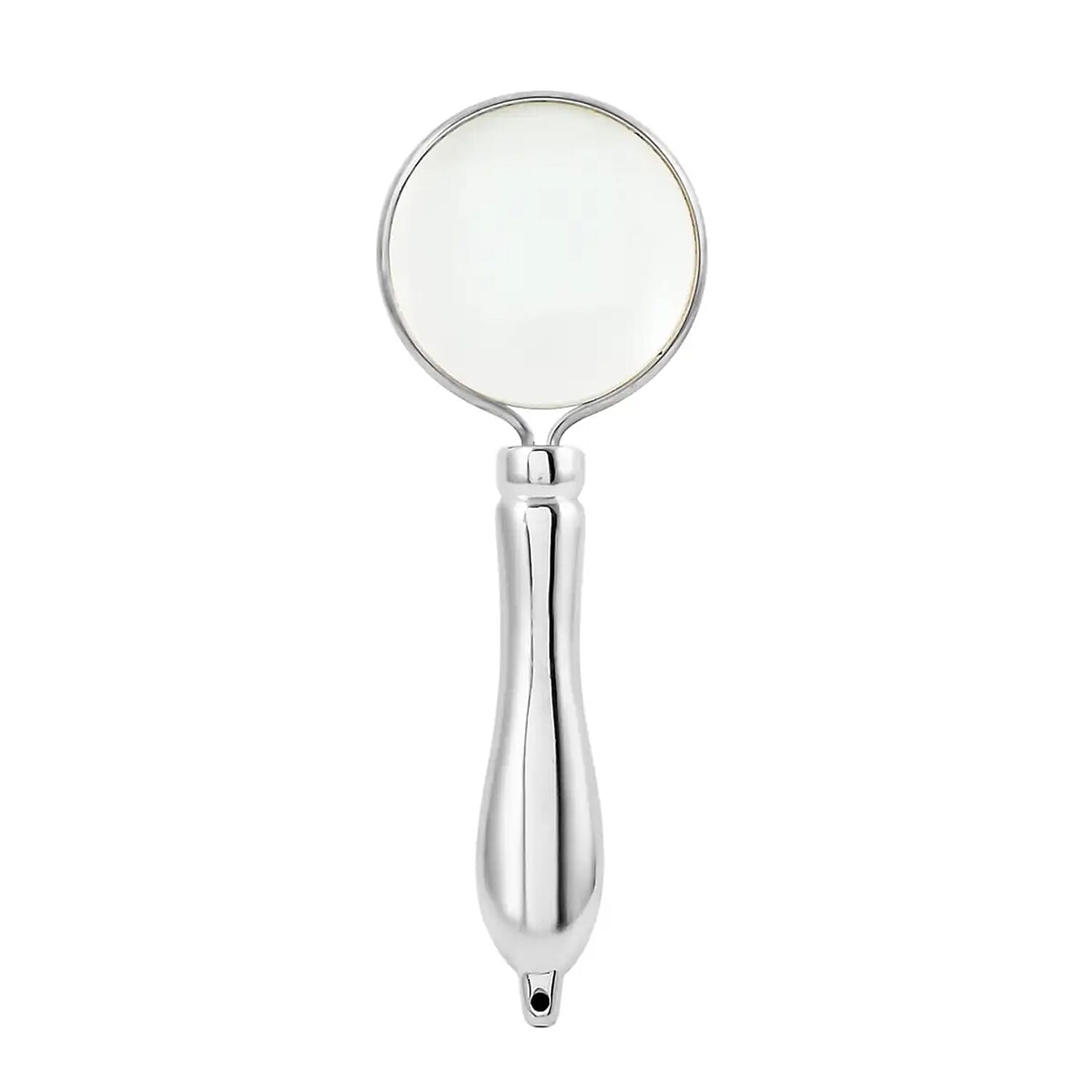 Pinpoint Silver Color 5X Mini Portable Handheld Magnifier Magnifying Glass With Metal Handle for Reading Soldering Jewelry Maps, Great for Gifting