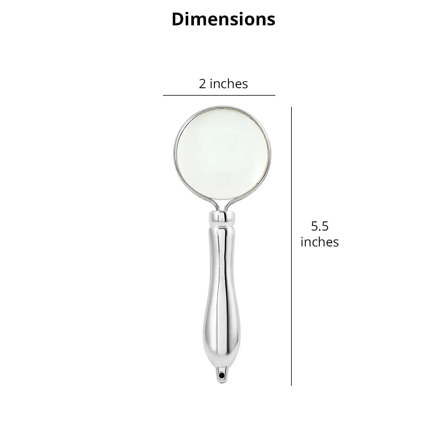 Pinpoint Silver Color 5X Mini Portable Handheld Magnifier Magnifying Glass With Metal Handle for Reading Soldering Jewelry Maps, Great for Gifting