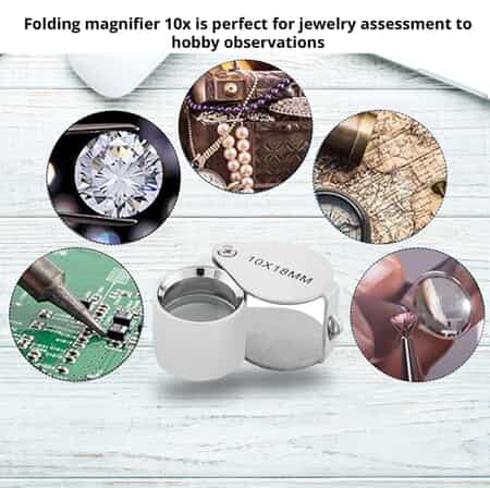 Silver Tone Diamond Cut Eye Loupe For Jewelers 10x Magnification Power