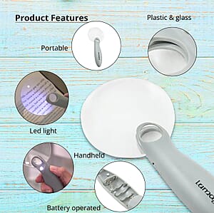 Closeout Lumagny Handheld Magnifier with Light -Gray