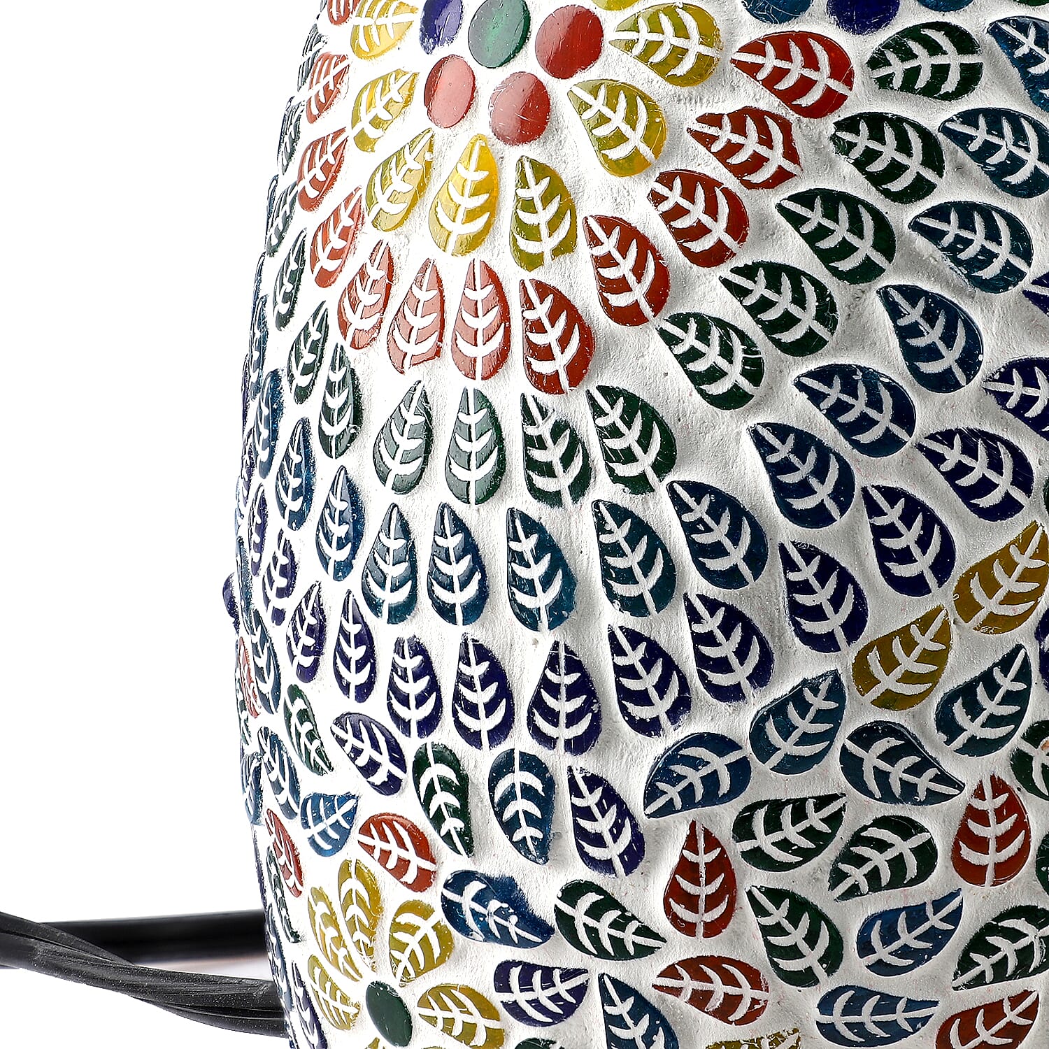 UL Certified Handcrafted Mosaic Table Lamp with 4 Aroma Oil Bottles (5ml each)