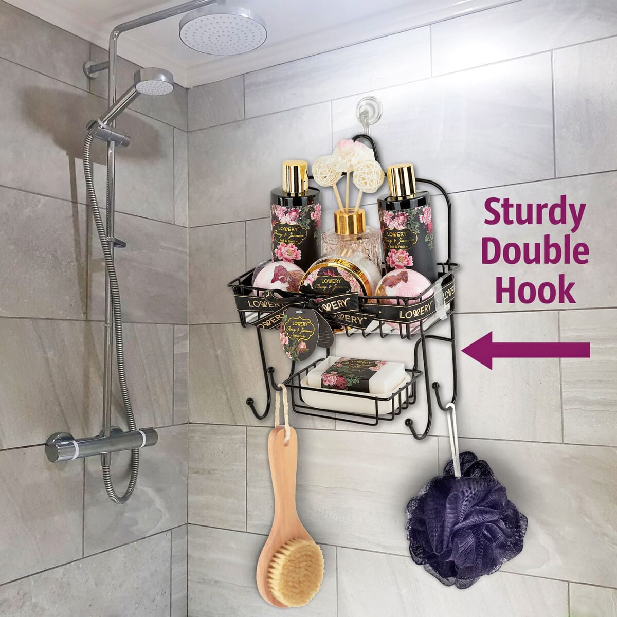 Lovery 11pc Black Shower Caddy Kit image number 3